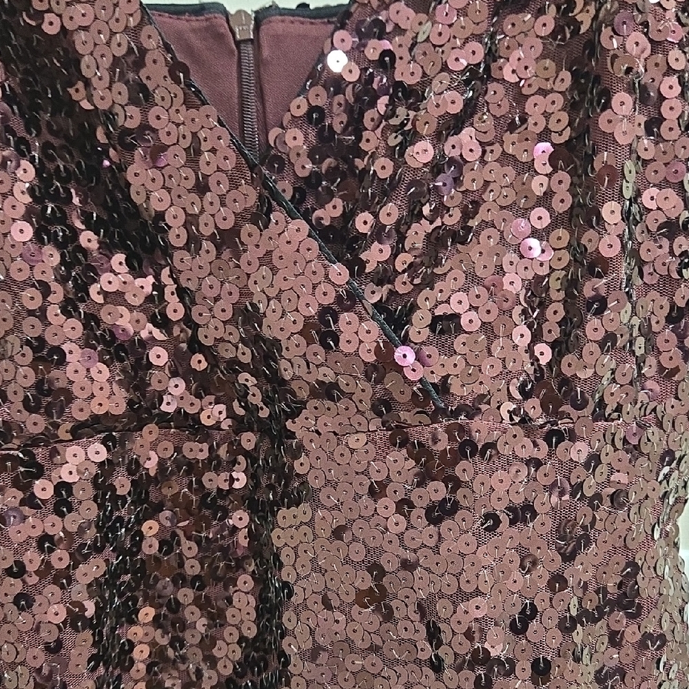 VENUS Burgundy and Gold Sequin Mini Dress **NWOT** - Picture 11 of 15